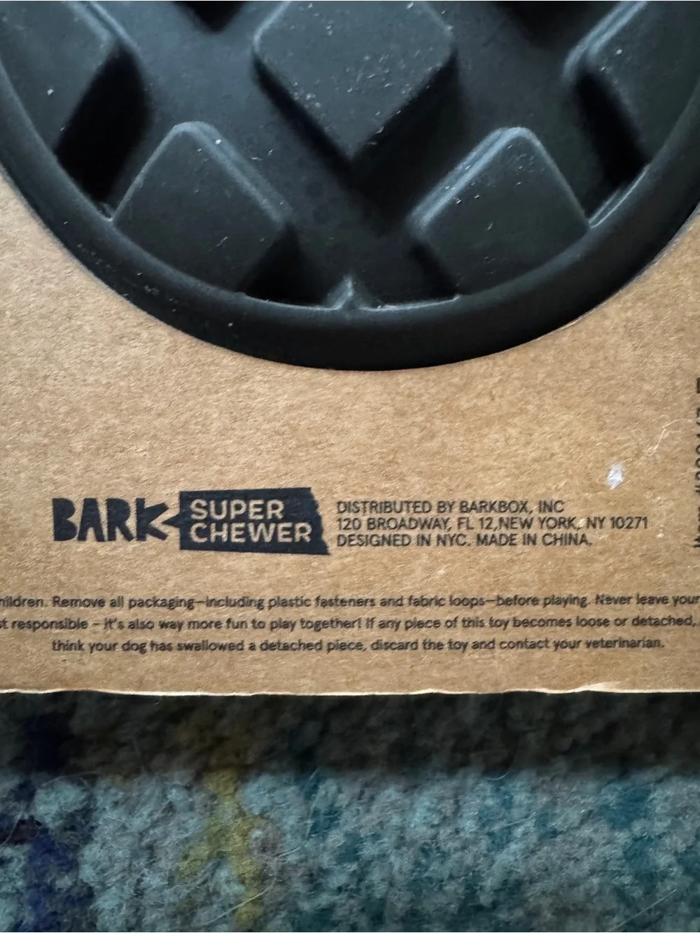 bark brand super chewer beaver toy with black rubber tail base